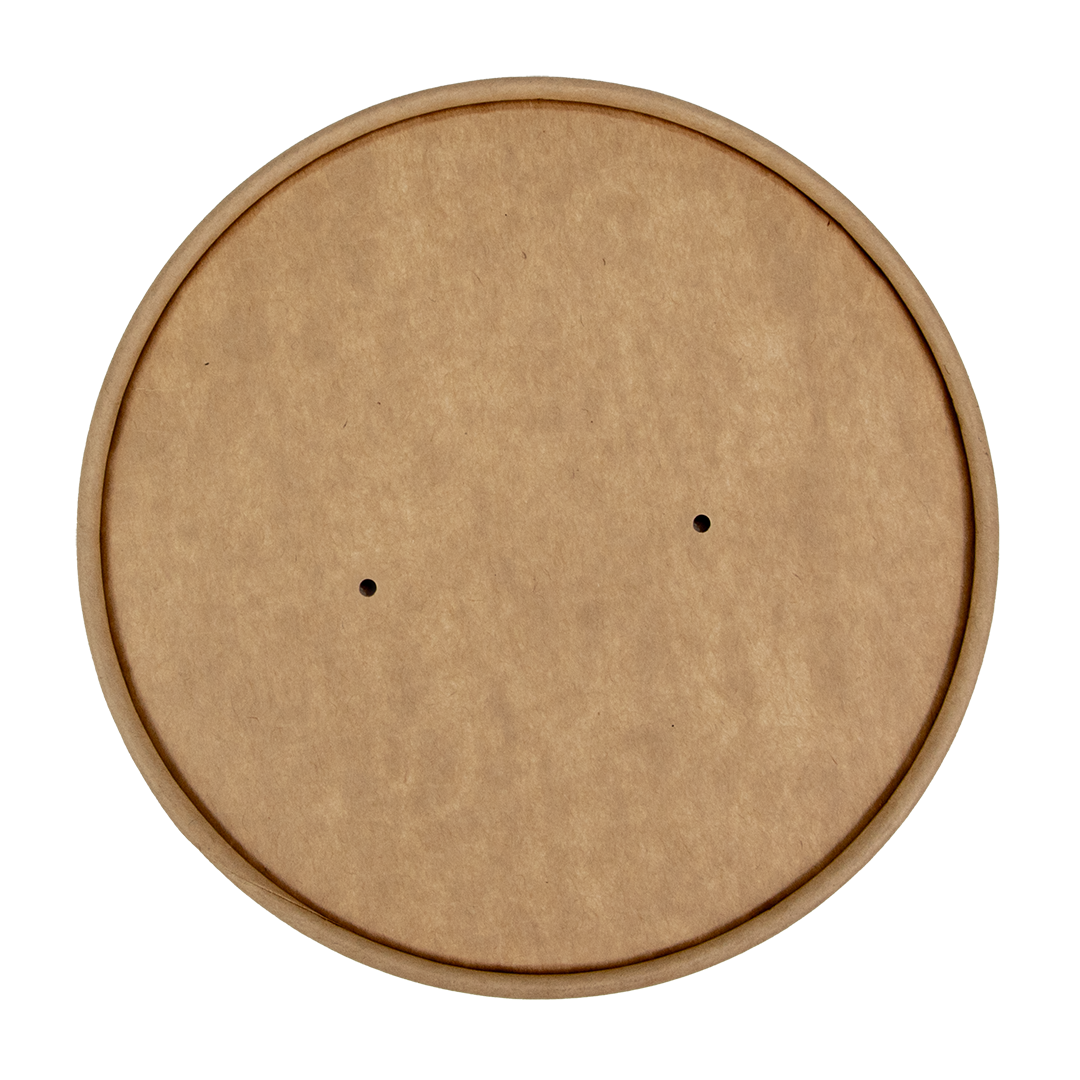 Kraft Lid | To Fit Wider Bowls with 150mm Brim | Recyclable Food Packaging | Qty: 360