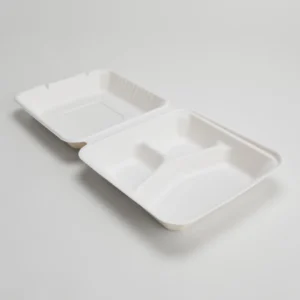 Large 3 Compartment Bagasse Takeaway Food Boxes x200